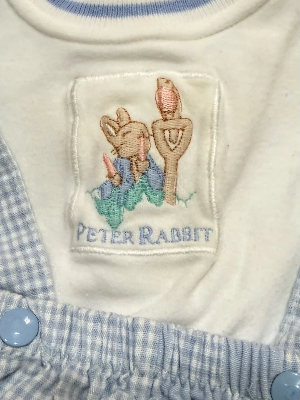 Vintage Peter Rabbit Baby Boy Overalls & Shirt Set Size 3 Months Beatrix Potter